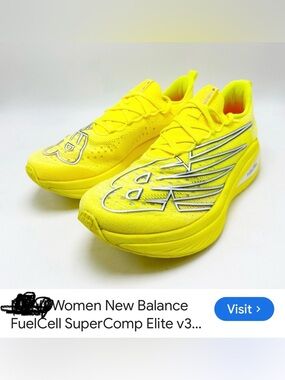 Women - EUC - New Balance FuelCell SuperComp V3 Running Shoe - Neon Yellow
